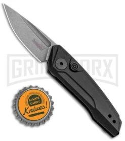 Kershaw Launch 9 Black Automatic Knife CA Legal - Stonewash Plain -Kershaw Store Kershaw Launch 9 Auto Black Working Finish 7250 BHQ 94066 jr bottlecap large