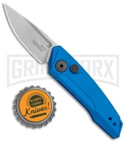 Kershaw Launch 9 Blue Automatic Knife CA Legal - Stonewash Plain -Kershaw Store Kershaw Launch 9 Auto Blue Working KER7250BLUSW BHQ 113299 jr bottlecap large