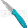 Kershaw Leek Teal Assisted Opening Knife - Bead Blast Plain -Kershaw Store Kershaw Leek 1660teal BHQ 22700 jr large