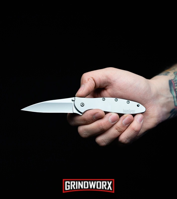 Kershaw Leek Olive Spring Assisted Knife - Bead Blast Plain 5 Kershaw Leek Olive Spring Assisted Knife - Bead Blast Plain - Image 3