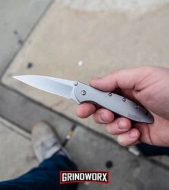 Kershaw Leek Assisted Opening Knife - Bead Blast Plain -Kershaw Store Kershaw Leek Assisted Opening Knife Bead Blast 1660 BHQ 0143 kp lifestyle web large 10