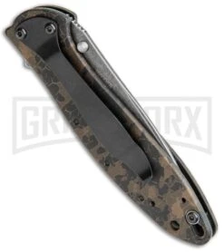 Kershaw Leek Digital Brown Assisted Knife - Black SW Plain 8 Kershaw Leek Digital Brown Assisted Knife - Black SW Plain -Kershaw Store Kershaw Leek Auto Digital Brown Blackwash BHQ 113292 jr side large