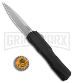 Kershaw Livewire Black Aluminum D/A OTF Automatic Knife - SW Plain -Kershaw Store Kershaw Livewire 15 Knife OTF Black SW BHQ 178516 jr bottlecap large