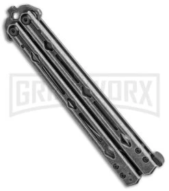 Kershaw Lucha Balisong Butterfly Knife - Stainless Steel BlackWash -Kershaw Store Kershaw Lucha Balisong Butterfly Blackwash 5150BW BHQ 117528 jr side large