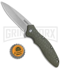 Kershaw Oso Sweet OD Green Assisted Opening Knife - Stonewash Plain -Kershaw Store Kershaw Oso Sweet Assisted Opening OD Green SW KS1830ODSW BHQ 79526 jr bottlecap large