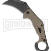 Kershaw Outlier Tan GRN Assisted Folding Karambit - Black Stonewash Plain -Kershaw Store Kershaw Outlier Tan Blackwash BHQ 185211 td large