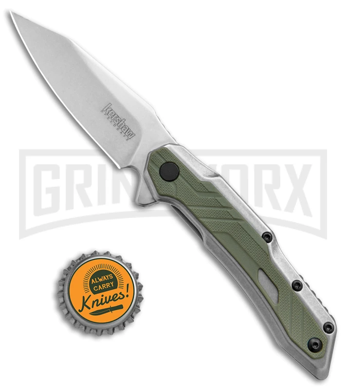 Kershaw Salvage Steel/Green GFN Spring Assisted Knife - Stonewash Plain 6 Kershaw Salvage Steel/Green GFN Spring Assisted Knife - Stonewash Plain - Image 4