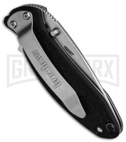 Kershaw Scallion Assisted Opening Knife - Bead Blast Serr -Kershaw Store Kershaw Scallion Assisted Opening Knife Black GFN 2in Bead Blast Serr BHQ 6782 td side large