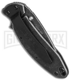 Kershaw Scallion Blackwash Assisted Opening Knife - Blackwash -Kershaw Store Kershaw Scallion Assisted Opening Knife Blackwash 2in Black BHQ 164958 td side large