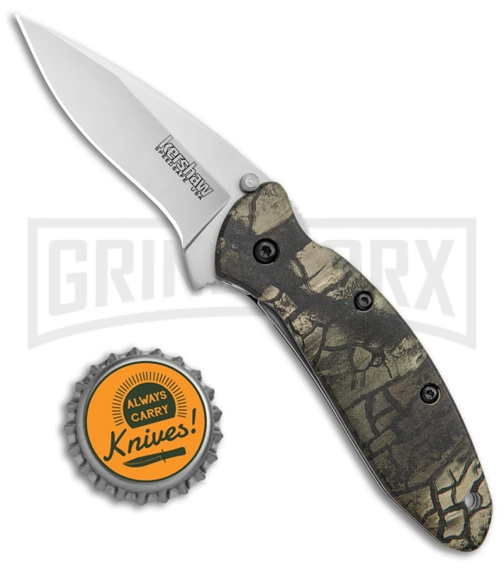 Kershaw Scallion Tree Camo Flipper Knife Aluminum - Satin Plain 6 Kershaw Scallion Tree Camo Flipper Knife Aluminum - Satin Plain - Image 4
