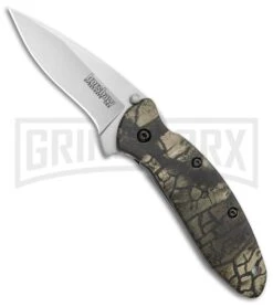 Kershaw Scallion Tree Camo Flipper Knife Aluminum - Satin Plain