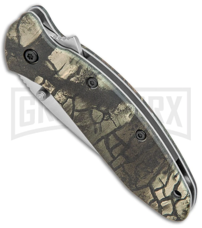 Kershaw Scallion Tree Camo Flipper Knife Aluminum - Satin Plain 4 Kershaw Scallion Tree Camo Flipper Knife Aluminum - Satin Plain - Image 2