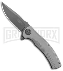 Kershaw Seguin Assisted Opening Frame Lock Knife Textured Gray Steel - Gray PVD