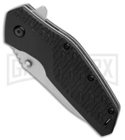 Kershaw Swerve Black Assisted Opening Knife - Stonewash Plain -Kershaw Store Kershaw Swerve Assisted OPening Knife SW BHQ 14801 jr spine large