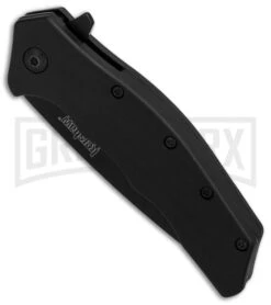 Kershaw Thicket Black GFN Spring Assisted Knife - Tanto Black Plain -Kershaw Store Kershaw Thicket Tanto Black GFN Black Plain BHQ 83239 er spine large