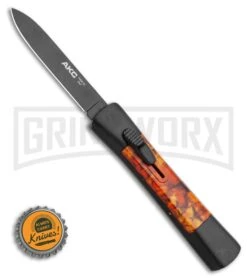 AKC Concord Autumn Camo OTF Flat Grind Automatic Knife - Black Plain -Kershaw Store Kizer Nick Swan Matanzas Frame Lock Knife Ti Micarta Ki4510A3 BHQ 114295 LS Bottlecap large