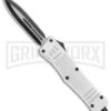 Large Atomic Defender White Automatic Dagger Knife - Two-Tone Plain -Kershaw Store Large Atomic White Auto Dagger TT GX 38632 jr large