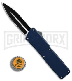 Lightning Blue D/A OTF Automatic Knife - Dagger Two-Tone Plain -Kershaw Store Lightning Blue DA Dagger Two Tone Plain BP 30339 er bottlecap large