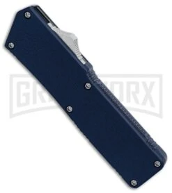 Lightning Blue D/A OTF Automatic Knife - Dagger Two-Tone Plain -Kershaw Store Lightning Blue DA Dagger Two Tone Plain BP 30339 er spine large