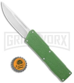 Lightning Elite Sage Green D/A OTF Automatic Knife - Drop Point Satin Plain -Kershaw Store Lightning Elite Sage Green DA Auto DP Satin GX 36300 jr bottlecap large