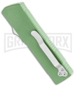 Lightning Elite Sage Green D/A OTF Automatic Knife - Drop Point Satin Plain -Kershaw Store Lightning Elite Sage Green DA Auto DP Satin GX 36300 jr side large