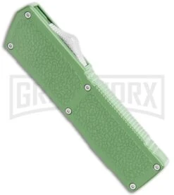 Lightning Elite Sage Green D/A OTF Automatic Knife - Drop Point Satin Plain -Kershaw Store Lightning Elite Sage Green DA Auto DP Satin GX 36300 jr spine large