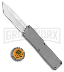 Lightning Gray D/A OTF Automatic Knife - Tanto Satin -Kershaw Store Lightning Gray DA OTF Auto Knife Tanto Satin GX 34076 jr bottlecap large