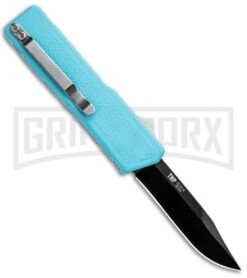 Lightning Nutnfancy Exclusive Powder Blue D/A OTF Automatic Knife - Black Plain -Kershaw Store Lightning Nutnfancy Exclusive Powder Blue DA Auto Black Plain GX 33416 jr back large