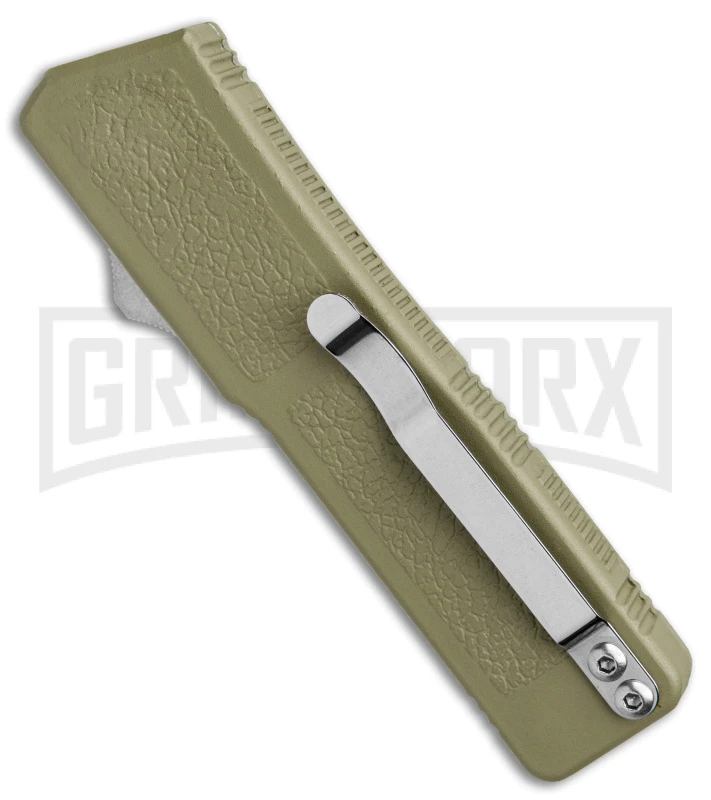 Lightning OD Green D/A OTF Automatic Knife - Tanto Satin Serr 5 Lightning OD Green D/A OTF Automatic Knife - Tanto Satin Serr - Image 3