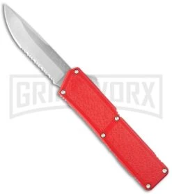 Lightning Red D/A OTF Automatic Knife - Satin Serr