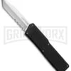 Lightning Black D/A Tanto OTF Automatic Knife - Satin Serr -Kershaw Store Lightning Tanto Black Satin Serr BP 18814 jr large