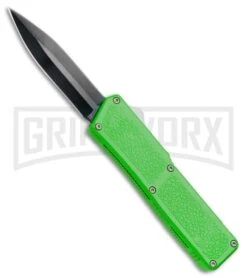 Lightning Zombie Edition Green D/A OTF Automatic Knife - Dagger Black Plain