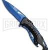 M-Tech Ballistic Black/Blue Spring Assisted Knife - Blue Serr -Kershaw Store M Tech Ballistic SA Black Blue BP 23365 jr large
