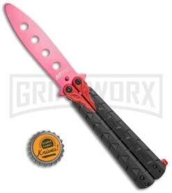 M-Tech Snake Eye Balisong Butterfly Trainer - Black / Red -Kershaw Store M Tech Snake Eye Balisong Butterfly Trainer Black Red BUTT MT 872 RD GX 36720 jr bottlecap large