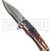 M-Tech USA Patriot Red/White/Blue Spring Assisted Knife - Satin Serr 4TH18 -Kershaw Store M Tech USA Patriot Red White Blue satin serr BHQ 79897 er large