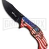 M-Tech USA Punish American Flag Aluminum Spring Assisted Knife - Black Plain -Kershaw Store M Tech USA Punish American Flag Aluminum black plain BHQ 79894 er large