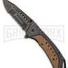 M-Tech USMC Iron Clad Gray/Brown Spring Assisted Knife - Black Stonewash Serr 2 M-Tech USMC Iron Clad Gray/Brown Spring Assisted Knife - Black Stonewash Serr -Kershaw Store M Tech USMC Iron Clad gray brown black sw serr BHQ 64281 er large