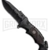 M-Tech USMC Crasher Black Spring Assisted Knife - Black Serrated -Kershaw Store M Tech usmc crasher sa black serr BP 28563 jr large