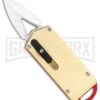 M3 Tactical Tech Rogue Brass/Orange D/A OTF Automatic Knife - Satin Plain -Kershaw Store M3 Tactical Tech Rogue Brass Red DA OTF Auto Satin GX 35094 jr large