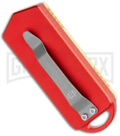 M3 Tactical Tech Rogue Brass/Orange D/A OTF Automatic Knife - Satin Plain -Kershaw Store M3 Tactical Tech Rogue Brass Red DA OTF Auto Satin GX 35094 jr side large