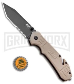M&P M2.0 S.A. W/Seat Belt Cutter FDE Spring Assisted Knife - Black Serrated -Kershaw Store MP M2.0 S.A. Thumb Stud Spring Assisted Knife FDE Aluminum Black bhq 93638 kp bottle cap large