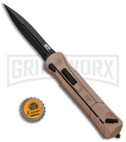 M&P Spring Assisted Tan OTF Spear Point Knife - Black Plain -Kershaw Store MP OTF Assist Finger Actuator SP 1084315 BHQ 80730 jr bottlecap large