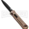 M&P Spring Assisted Tan OTF Spear Point Knife - Black Plain