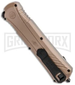 M&P Spring Assisted Tan OTF Spear Point Knife - Black Plain -Kershaw Store MP OTF Assist Finger Actuator SP 1084315 BHQ 80730 jr side large