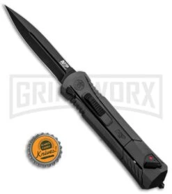 M&P Spring Assisted Black OTF Spear Point Knife - Black Plain 9 M&P Spring Assisted Black OTF Spear Point Knife - Black Plain -Kershaw Store MP OTF Assist Finger Actuator SP Gray Black 1084314 BHQ 80731 jr bottlecap large
