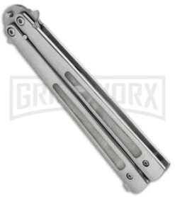 Magnificent Pearlex Balisong Butterfly Knife- Satin Plain -Kershaw Store Magnificent Pearlex Balisong Butterfly Satin GBS43 BP 12776 jr side large