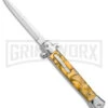 Mago 11" Yellow Acrylic Stiletto OTF Automatic Knife - Satin Bayo W/o Clip -Kershaw Store Mago 11in Yellow Acrylic Stiletto OTF Auto Satin Bayo without Clip GX 38911 jr large