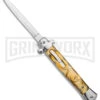 Mago 11" Yellow Acrylic Stiletto OTF Automatic Knife - Satin Dagger W/o Clip -Kershaw Store Mago 11in Yellow Acrylic Stiletto OTF Auto Satin Dagger without Clip GX 38932 jr large
