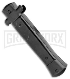 Mago 9" Black Marble Italian Stiletto OTF Automatic Knife - Satin Plain 9 Mago 9" Black Marble Italian Stiletto OTF Automatic Knife - Satin Plain -Kershaw Store Mago 9in Black Marble Italian Stiletto OTF Black Bolsters Bayo Satin GX 33929 jr side large