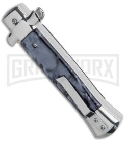 Mago 9" Black Smoke Abyss Italian Dagger OTF Automatic Knife Satin Flat Grind -Kershaw Store Mago 9in Black Smoke Abyss Italian Dagger OTF Auto Satin GX 37084 jr side large